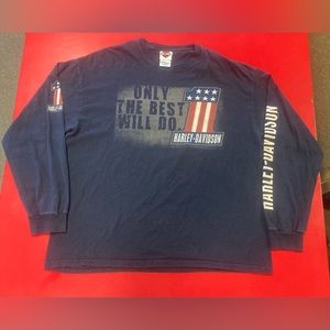 2009-11 Harley Davidson Motorcycles St. Charles IL Blue Long Sleeve Shirt XL